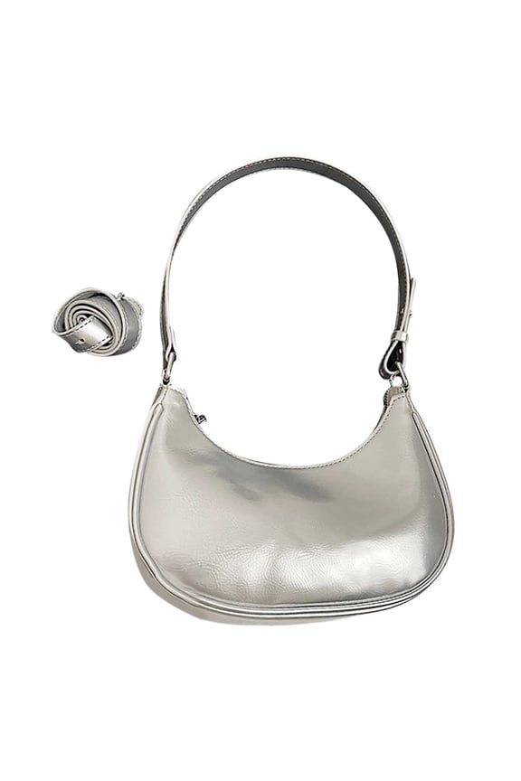 PU Leather Crescent Bag Lightweight Crossbody Shoulder Purse for Women Daily Travel