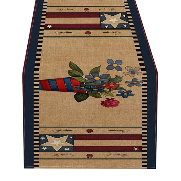 Win s Way Patriotic Independence Day Tablecloth For Memorial 4th Of July Celebrations Festive Decorative Party Kitchen Dining Home