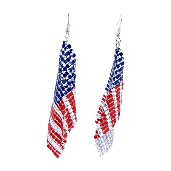 Win s Way Patriotic Red White Blue Earrings 4th of July Independence Day Dangle Earrings 250th Anniversary Lightweight Comfortable Women‘s Holiday Jewelry