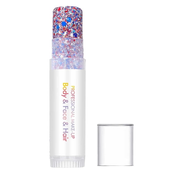 Win s Way Patriotic Red White and Blue Glitter Stick, Waterproof Decorative Shiny Stick for Skin & Hair, 4th of July Independence Day Party Ornaments