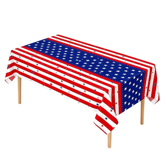 Win s Way Patriotic Tablecloth Stars and Stripes 4th of July Tablecloth American Flag Table Cover 250th Anniversary Tablecloth Red White Blue Picnic Party Decor