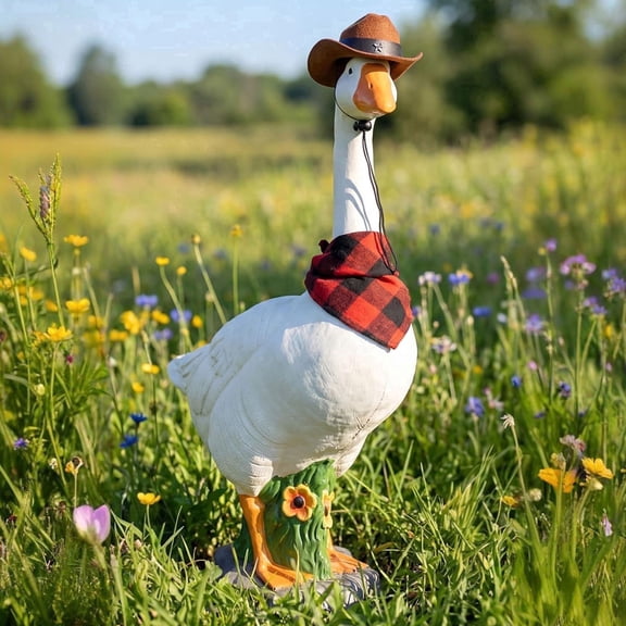 Win s Way Resin Porch Goose Statue Outdoor Yard Garden Decor Weather Resistant Farmhouse Vintage Style Porch Decor Multiple Designs Available