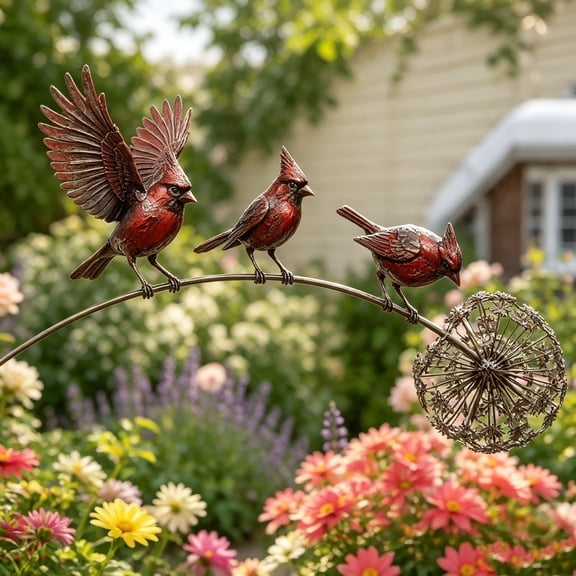 Win s Way Robin Metal Garden Stake Garden Art Outdoor Weatherproof Bird Yard Decor Memorial Gift for Bird Lovers Patio Lawn Decoration