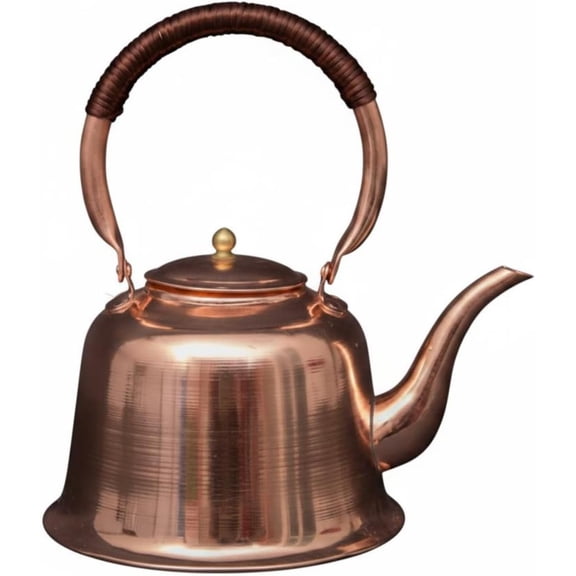 Win s Way Solid Copper Tea Kettle, Stovetop Boiling Teapot for Induction Cooktops & Kitchen Decor