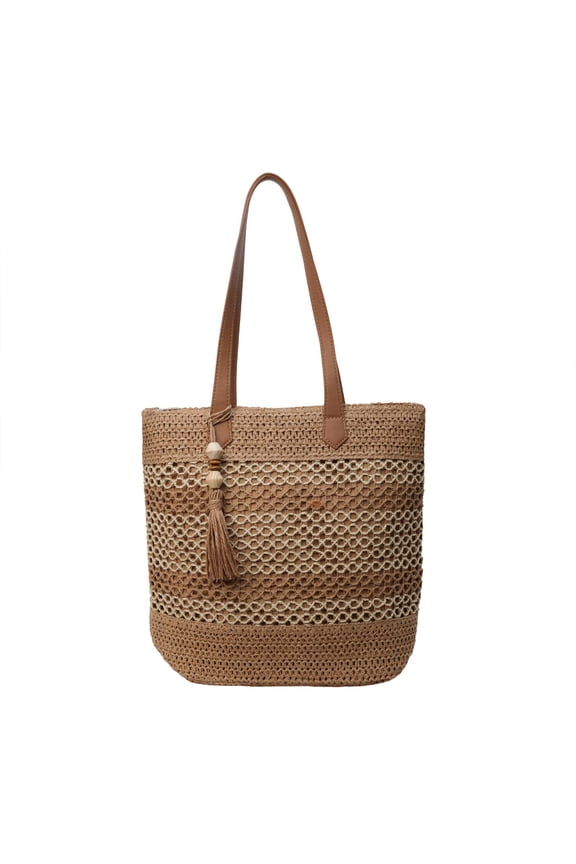 Straw Hollow Woven Tote Bag for Women, Summer Beach Shoulder Handbag, Large Capacity Crochet Purse for Vacation