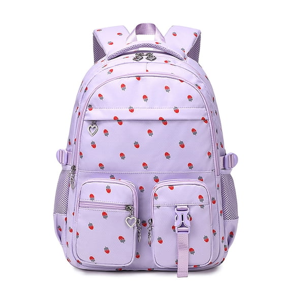 Win s Way Strawberry Printed Backpack for G-i-r-l-s, Large Capacity School Bag for K-i-d-s & T-e-e-n-s, Durable Lightweight Laptop Bookbag with Multi-Pockets for S-t-u-d-e-n-t
