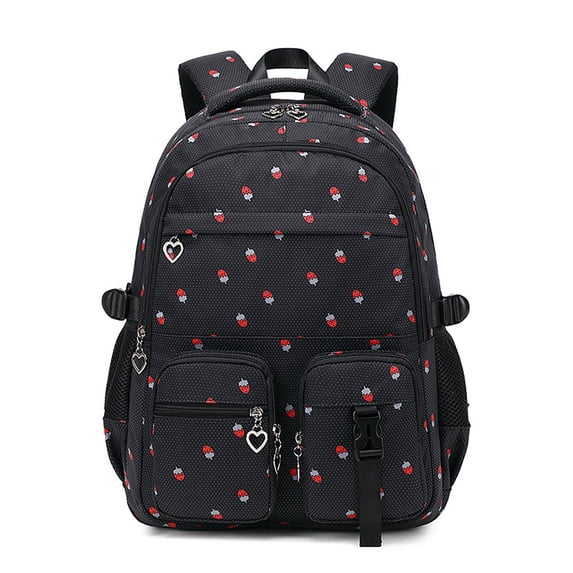 Win s Way Strawberry Printed Backpack for G-i-r-l-s, Large Capacity School Bag for K-i-d-s & T-e-e-n-s, Durable Lightweight Laptop Bookbag with Multi-Pockets for S-t-u-d-e-n-t