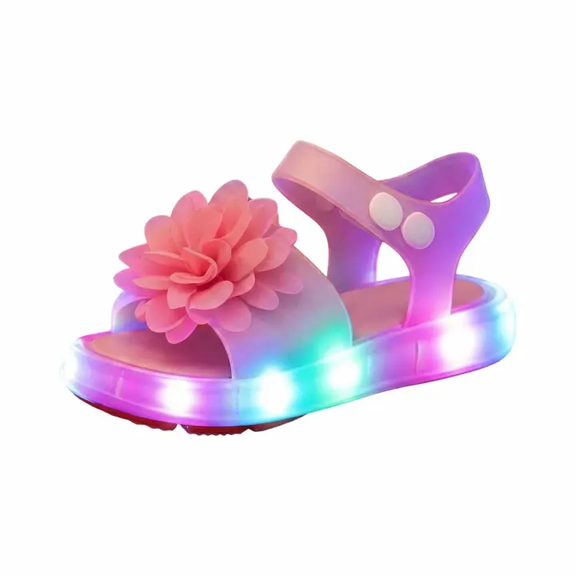 Win s Way Toddler Light Up Sandals, Boys & Girls Water Shoes Quick-Dry Adjustable Kids Clogs for Beach & Pool