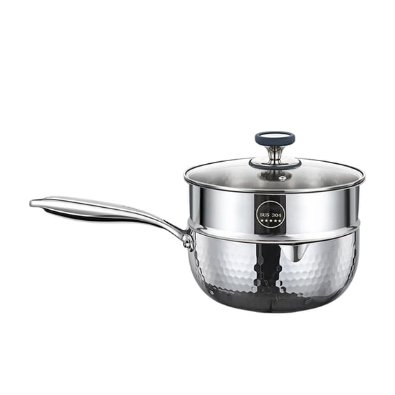 Win s Way Uncoated Forged Pure Metal Frying Pan with Lid, Pour Spout Skillet Convenient for Soup Making Home Kitchen Cookware