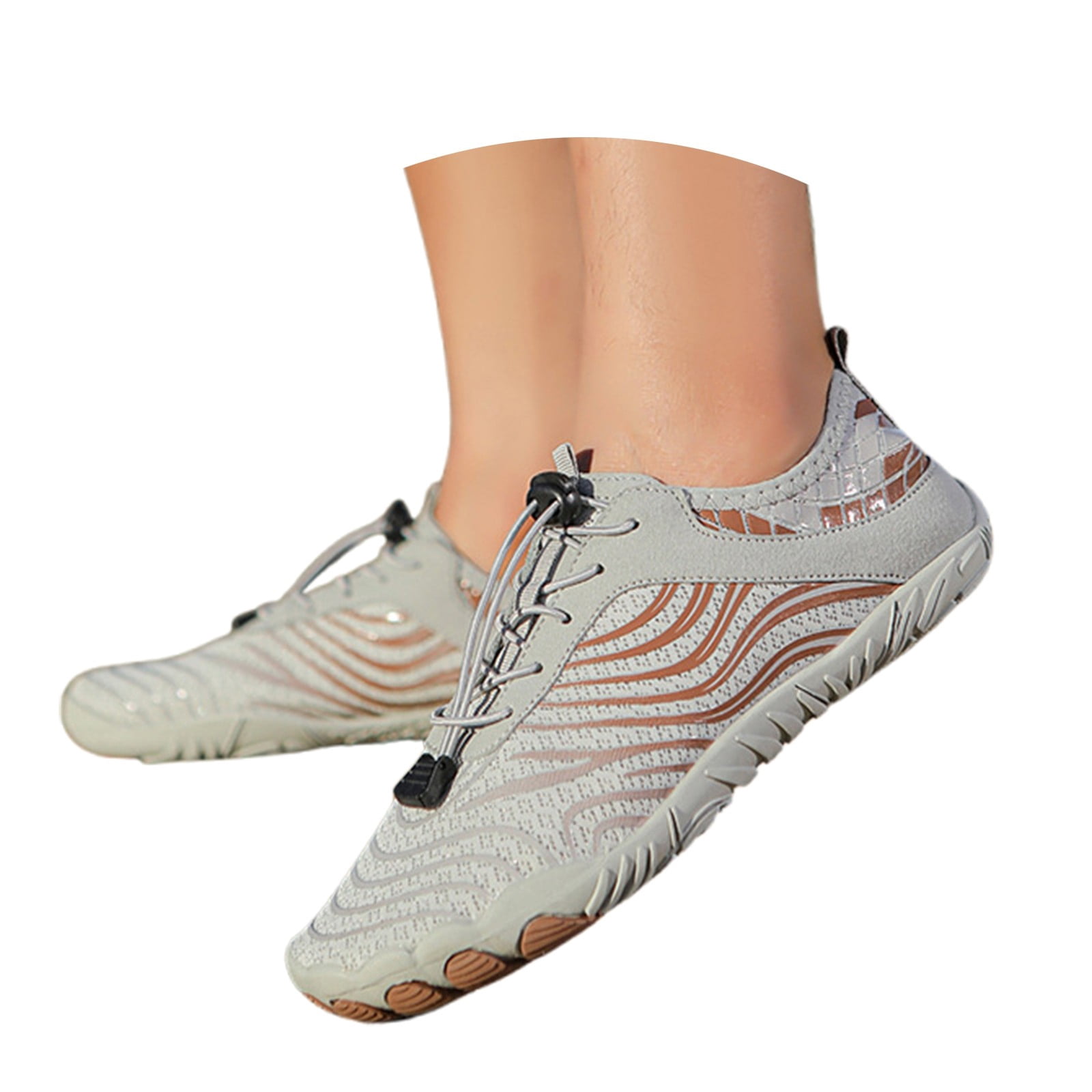 Win s Way Women's Barefoot Water Shoes, Minimalist Toe Sock Mesh Sneakers for Hiking & Fitness