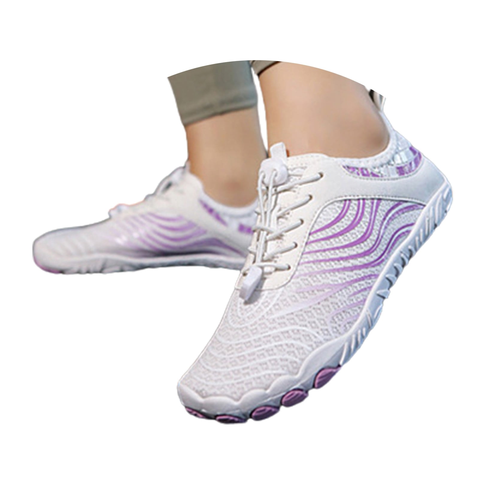 Win s Way Women's Barefoot Water Shoes, Minimalist Toe Sock Mesh Sneakers for Hiking & Fitness
