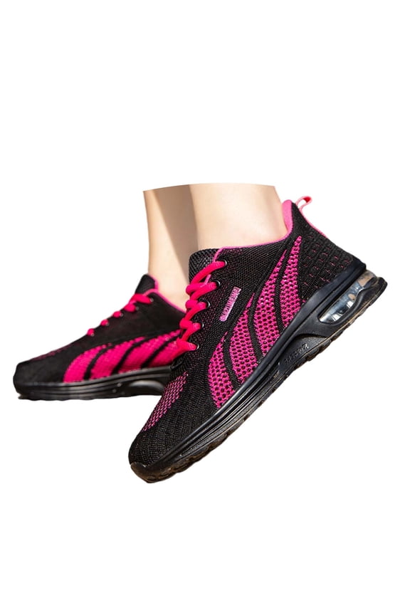 Women's Breathable Mesh Running Sneakers, Fashion Lace Up Athletic Shoes for Workout