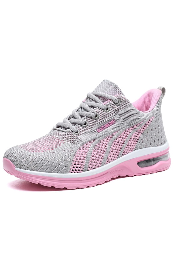 Women's Breathable Mesh Running Sneakers, Fashion Lace Up Athletic Shoes for Workout