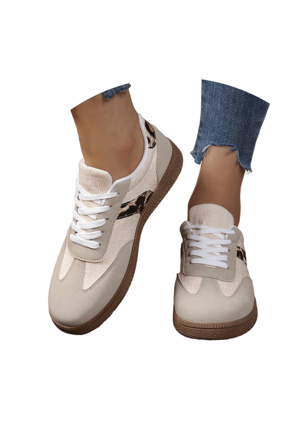 Women's Casual Round Toe Sneakers, Fashion Everyday Athletic Footwear with Sturdy Support
