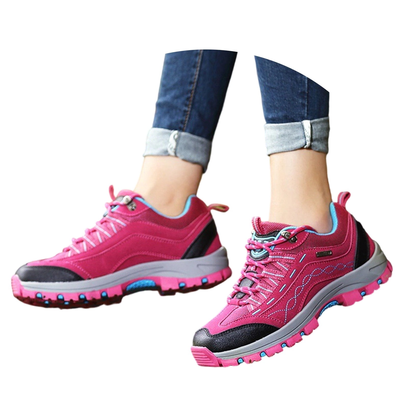Win s Way Women's High-Top Hiking Sneakers, Lightweight Breathable Trekking Shoes for Outdoor Adventure & Support