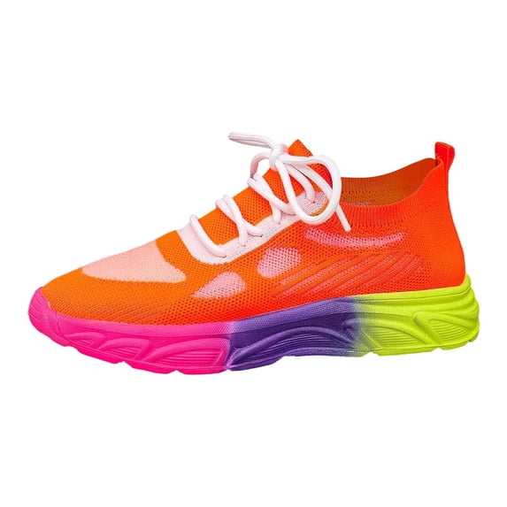 Win s Way Women's Knitted Running Sneakers, Breathable Athletic Shoes for Workout & Leisure