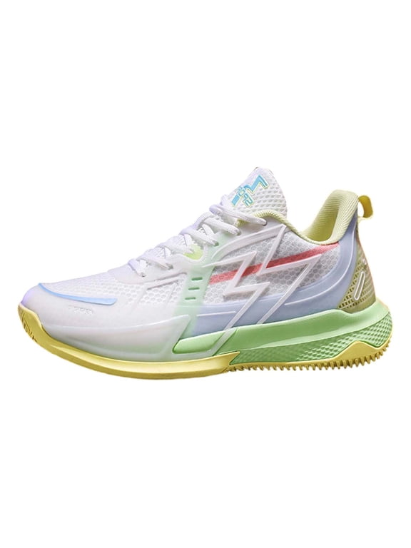 Women's Low Top Mesh Training Sneakers, Basketball Style Athletic Walking Shoes with Arch Support