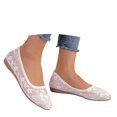 thumbnail image 1 of Win s Way Women's Mesh Flats Slip On Lace Round Toe Soft Sole Casual Ballet Shoes, 1 of 8