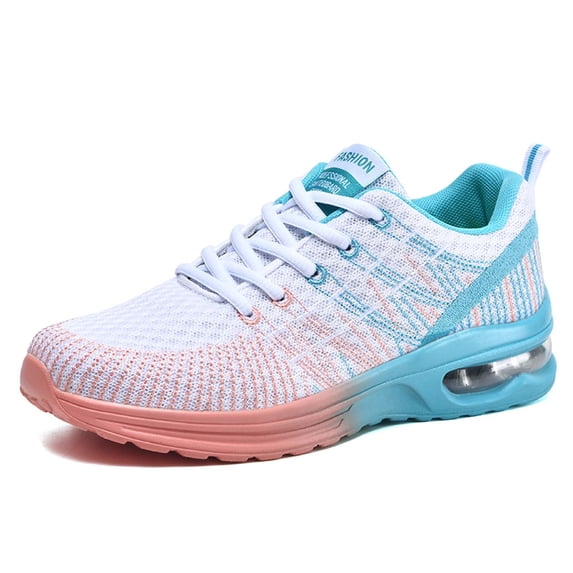 Win s Way Women's Mesh Lace Up Sneakers, Lightweight Running Athletic Footwear for All Season