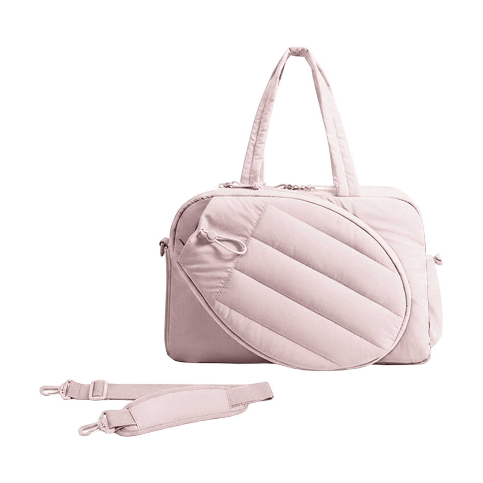 Win s Way Women's Mini Quilted Gym Bag, Small Duffle Bag with Detachable Shoulder Strap, Lightweight Puffy Crossbody Bag for Fitness, Travel, and Daily Use (Pink)