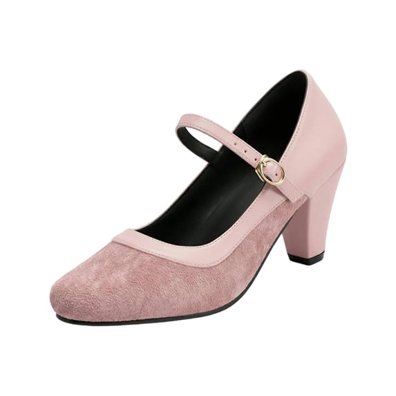 Win s Way Women's Oktoberfest Mary Jane Shoes Suede Heel Dress Pumps