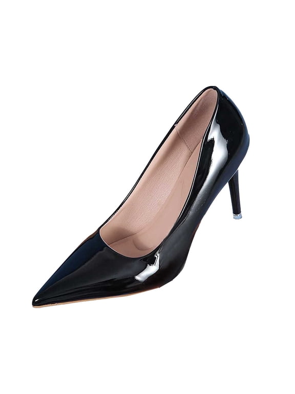 Women's Pointed Toe Low Cut Solid Stiletto Heels Pumps Dress High Heels
