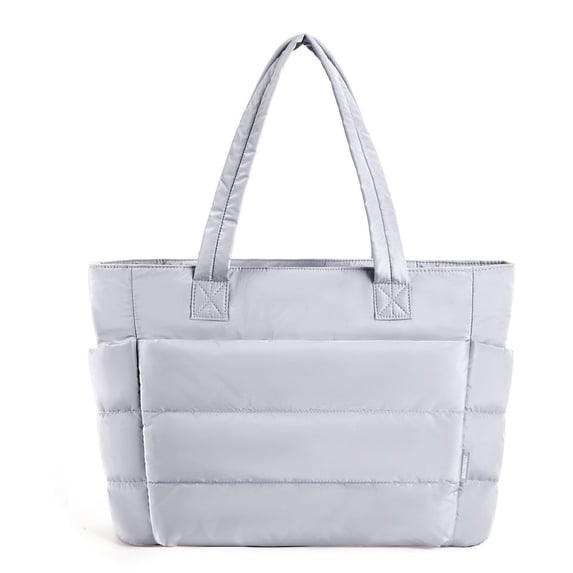 Win s Way Women's Puffer Tote Bag Lightweight Quilted Shoulder Bag Large Capacity Waterproof Work Travel Gym Handbag Multi-Pocket