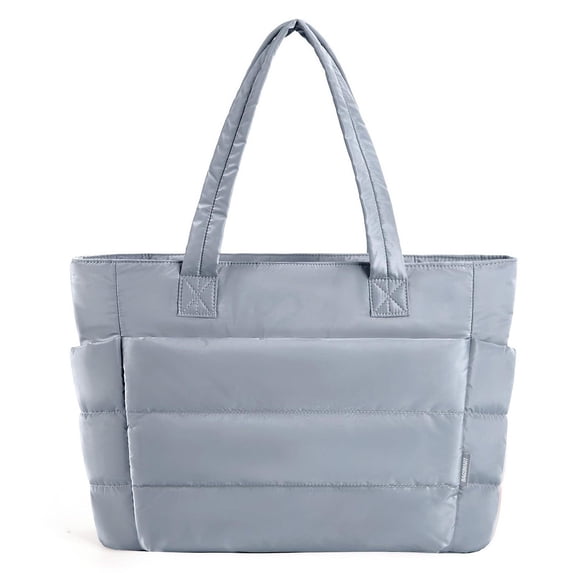 Win s Way Women's Puffer Tote Bag Lightweight Quilted Shoulder Bag Large Capacity Waterproof Work Travel Gym Handbag Multi-Pocket