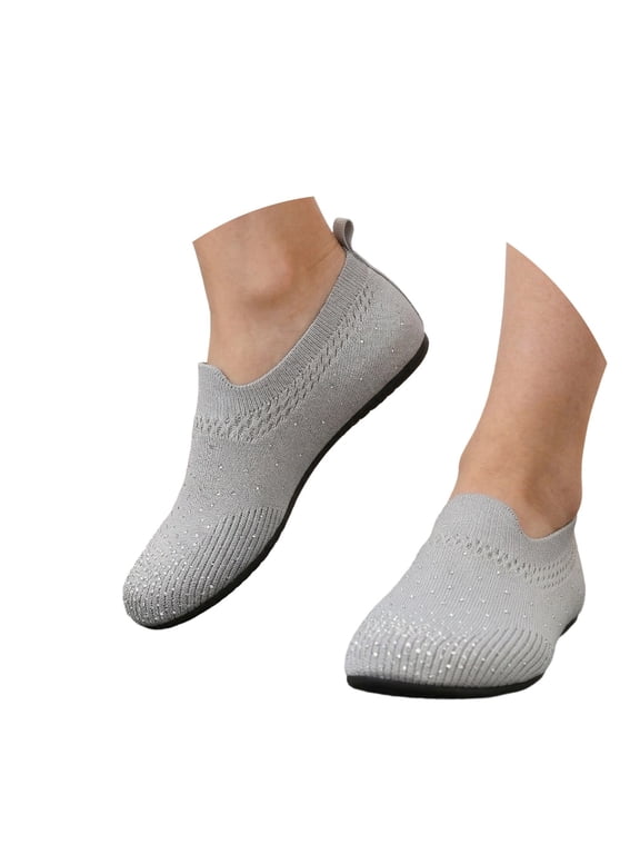 Women's Slip-On Sneakers for Yoga, Breathable Home Gym Fitness Training Walking Shoes