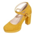 thumbnail image 1 of Win s Way Women's Suede Crossover Strap 8cm Heel High Heels Oktoberfest Casual Market Shoes, 1 of 9