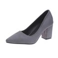 thumbnail image 1 of Win s Way Women's Suede Pointed Toe Heel Pumps Comfort Work Dress High Heels, 1 of 9