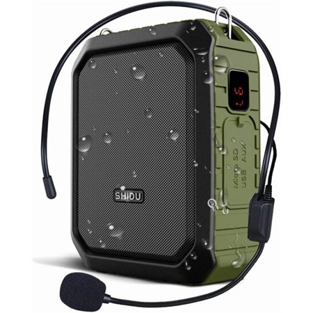 HW HAOWORKS Bluetooth Voice Amplifier with Mic Headset-18W IPX5 Waterproof Small Pa System, Portable Mic and Speaker for Teachers Tour Guide - M800