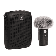 HW HAOWORK Portable Voice Amplifier with Bluetooth Lavalier Microphone,Teacher Mic with Speaker,Wireless Lapel Amplifier for Teachers, Clip On Microphone System Bluetooth Speaker,Mini Megaphone WB006