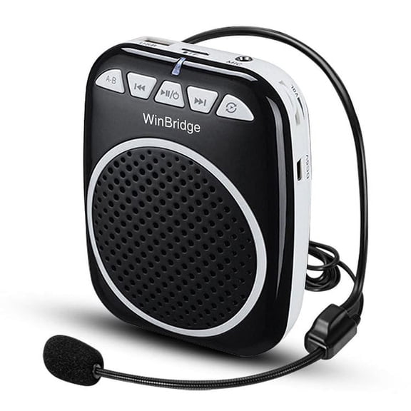 WinBridge WB001 Portable Voice Amplifier with Headset Microphone,Supports TF/USB,Rechargeable,Ultralight for Teachers, Elderly, Tour Guides, Coaches, Presentations, Teacher