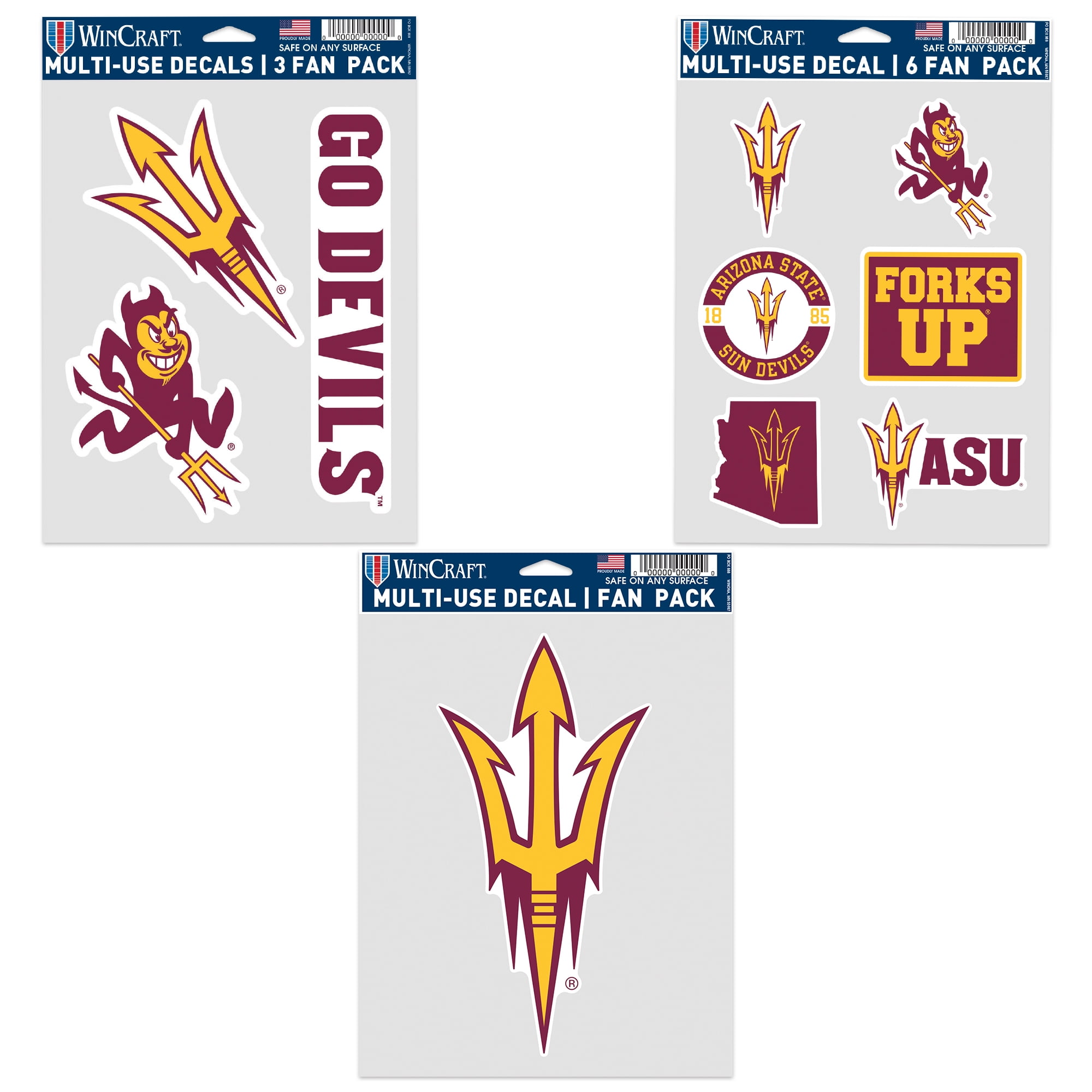 Craftique Arizona State Sun Devils Pitchfork Decal - 6 Inch Vinyl Sticker