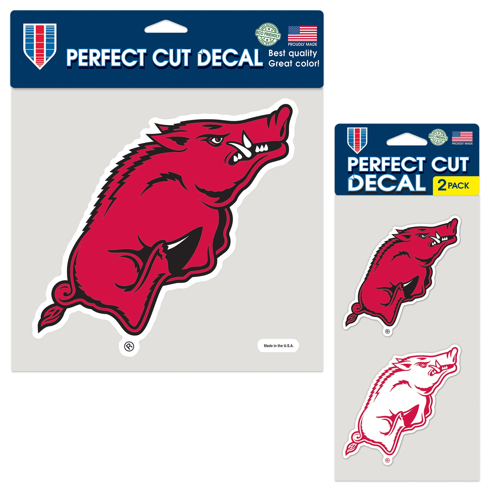 Arkansas Razorbacks Vinyl Decal - Front Face Hog Design, Officially Licensed, Multiple Sizes (12" Shown)