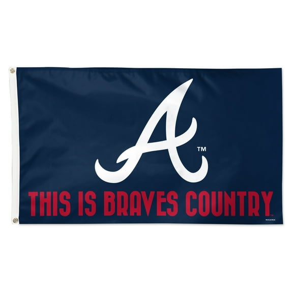 WinCraft Atlanta Braves 3' x 5' Single-Sided Deluxe Team Slogan Flag