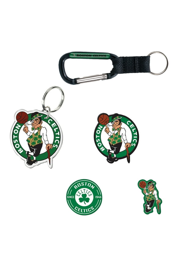 Boston Celtics 5-Pack Key Ring and Fridge Magnet Set
