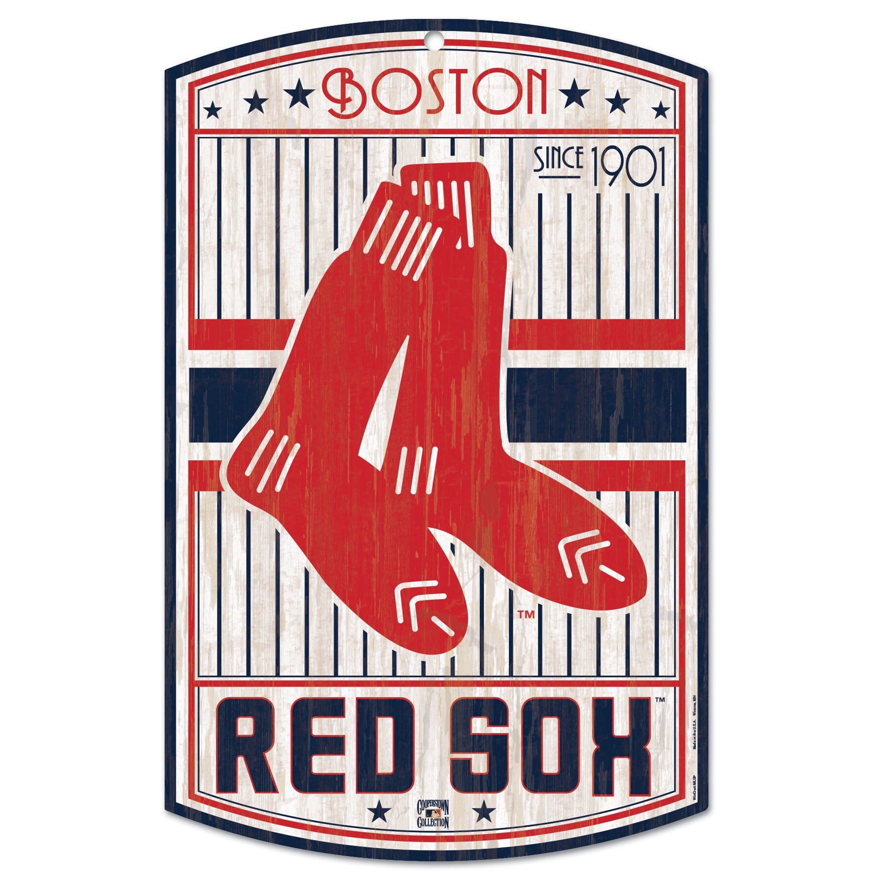 WinCraft Boston Red Sox 11'' x 17'' Cooperstown Wood Sign - Walmart.com, image size:1800x1800