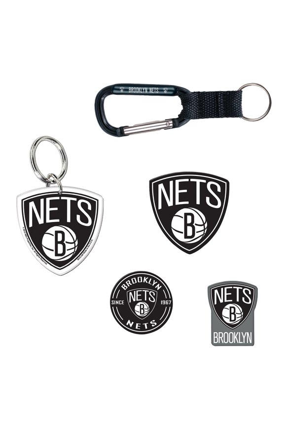 Brooklyn Nets 5-Pack Key Ring and Fridge Magnet Set