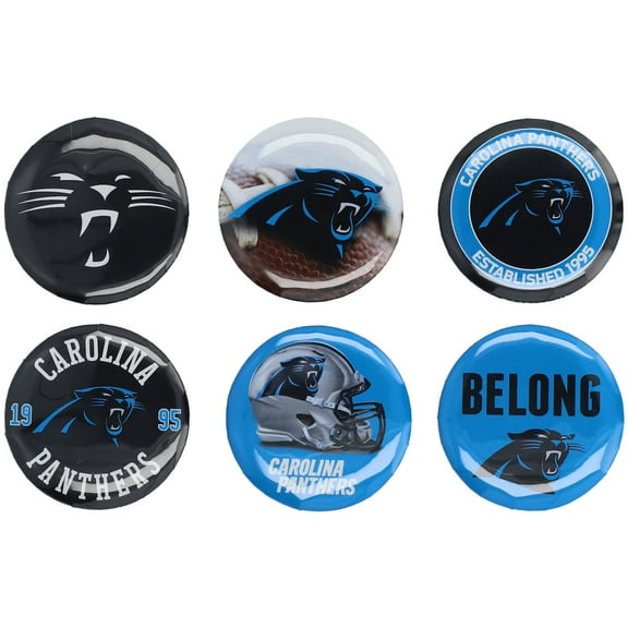 WinCraft Carolina Panthers 2" Button 6-Pack