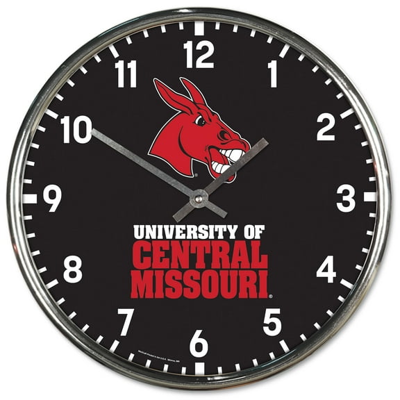 WinCraft Central Missouri Mules Chrome Wall Clock