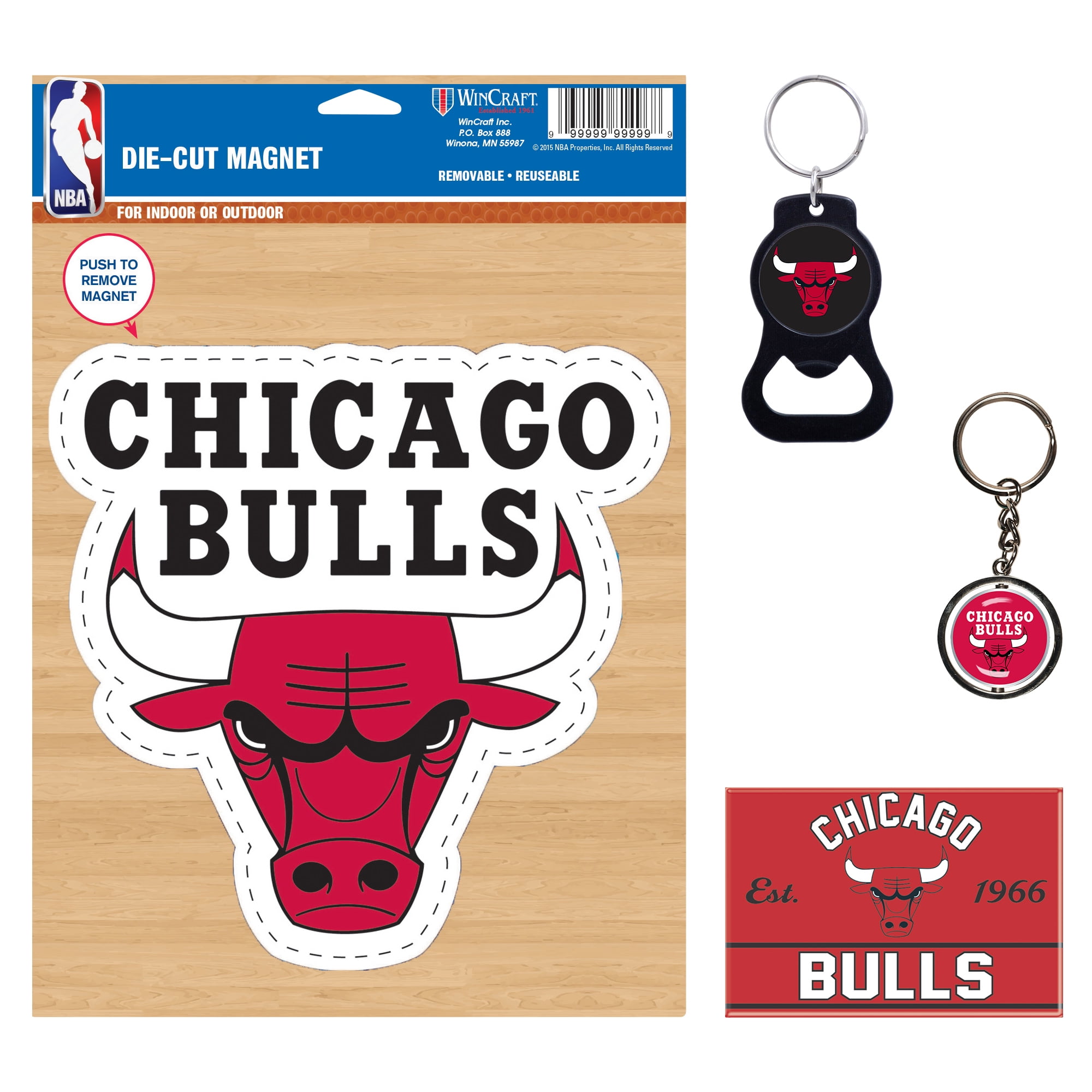 WinCraft Chicago Bulls 4-Pack Key Rings and Magnets Set - Walmart.com