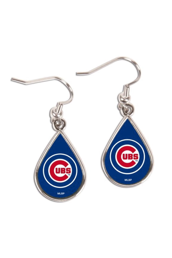 Chicago Cubs Tear Drop Dangle Earrings