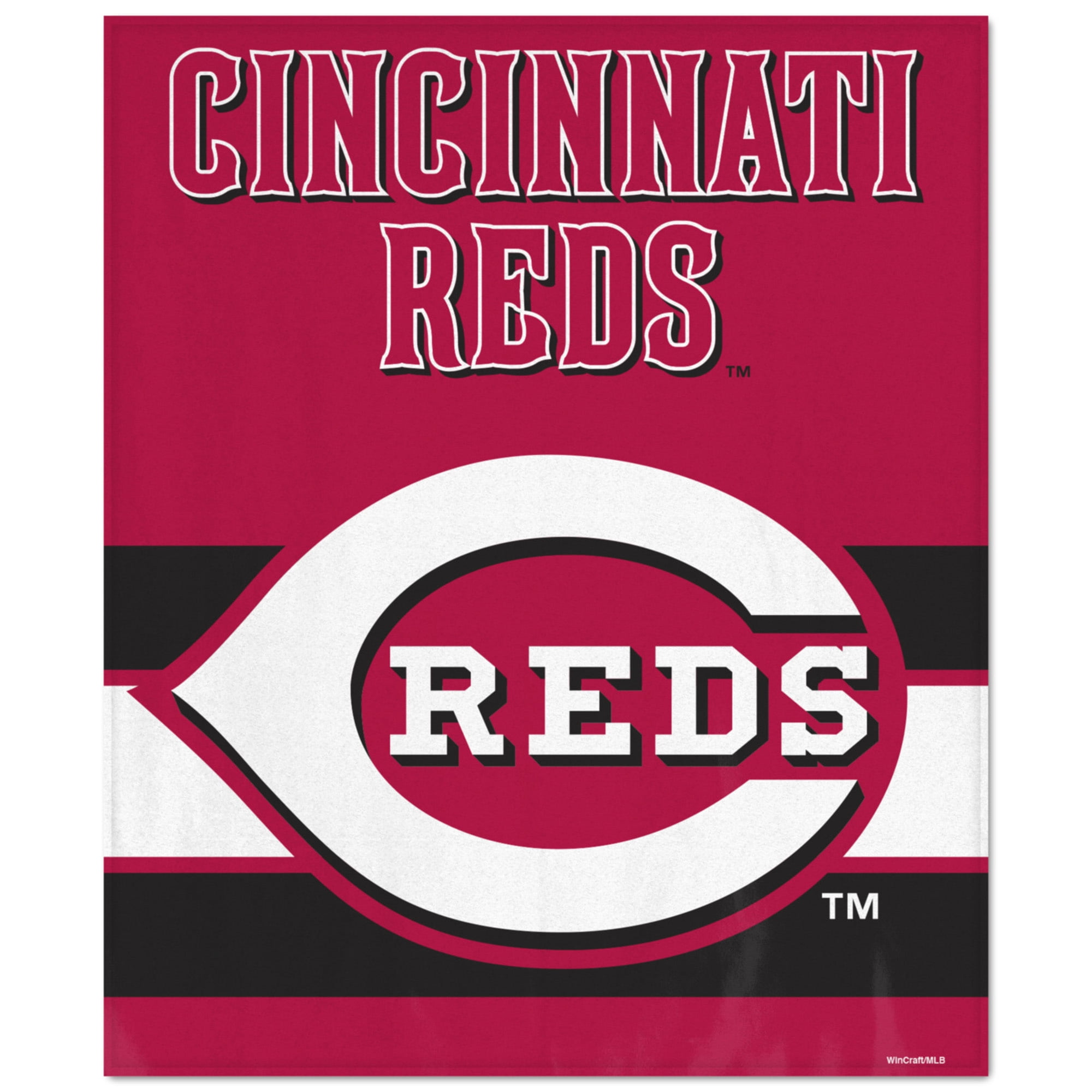 WinCraft Cincinnati Reds Ultra-Plush Throw Blanket, 50'' x 60'', Fleece ...