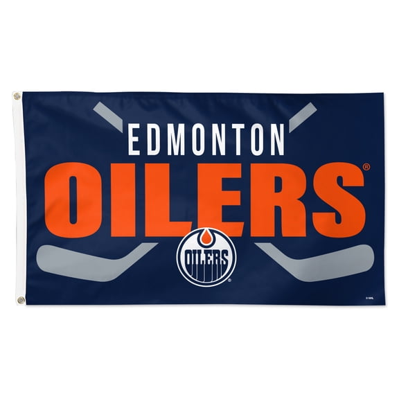 WinCraft Edmonton Oilers 3' x 5' Hockey Stick Deluxe Single-Sided Flag