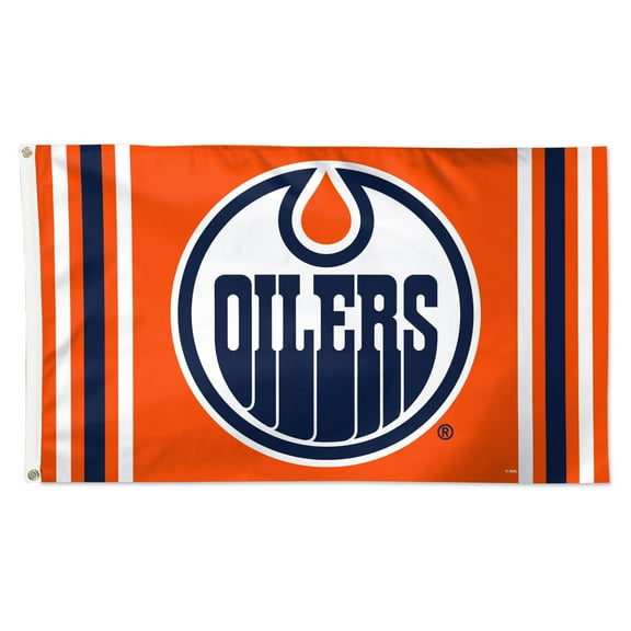 WinCraft Edmonton Oilers 3' x 5' Logo Stripe Deluxe Single-Sided Flag