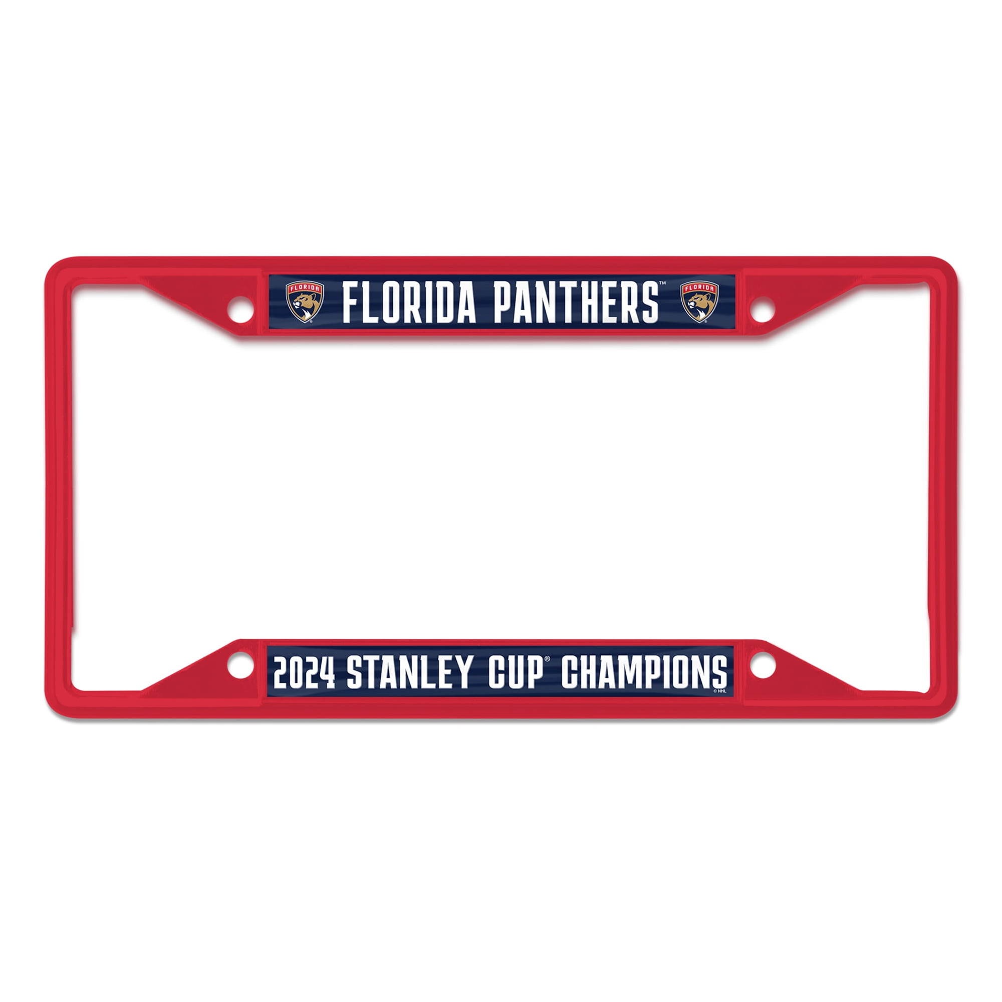 WinCraft Florida Panthers 2024 Stanley Cup Champions Laser Cut Metal License Plate Frame