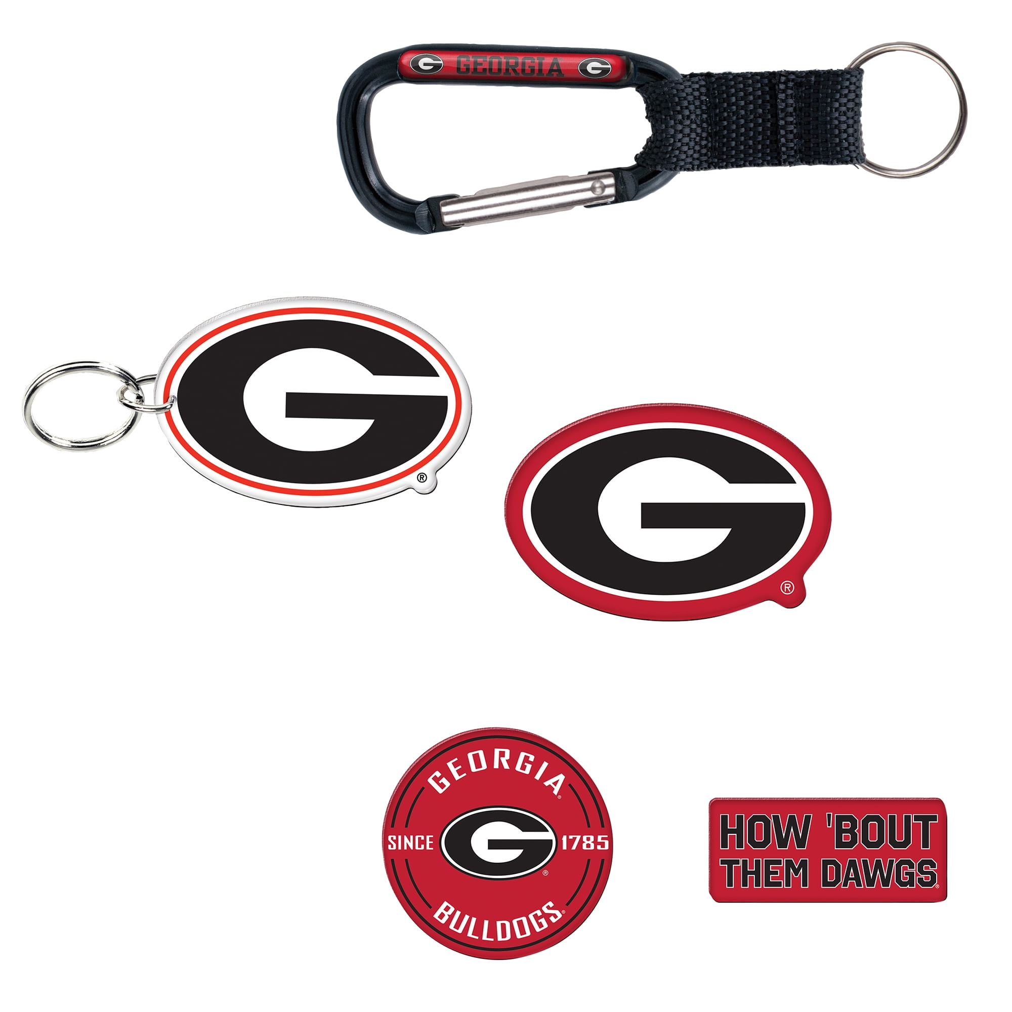 Wincraft Cordino UGA Georgia Bulldogs Con Fibbia - Larghezza 2,5 Cm - Grigio