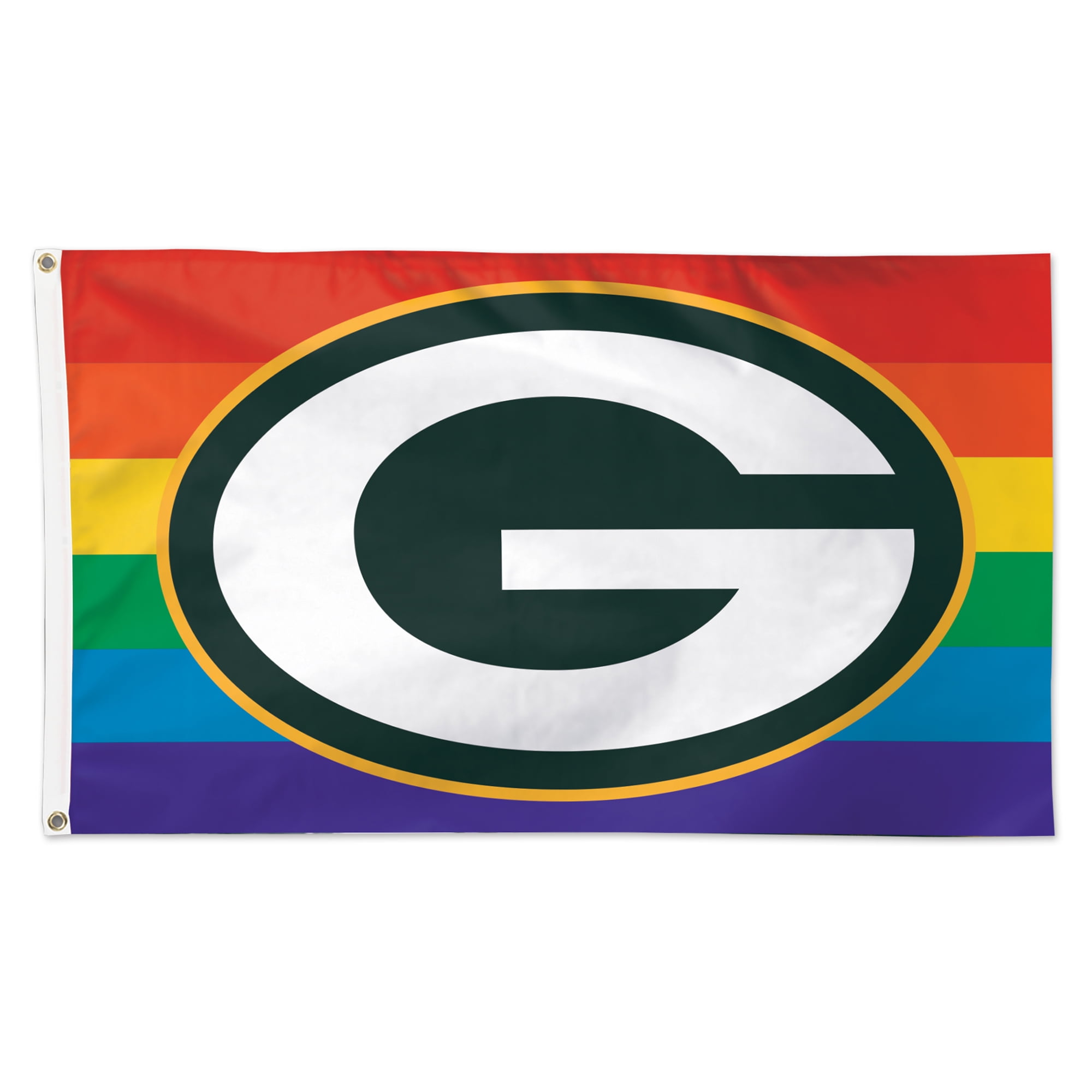 Set Bandiera Da Giardino Green Bay Packers Con Supporto In Acciaio - 33x45,7 Cm - Doppia Faccia - 2